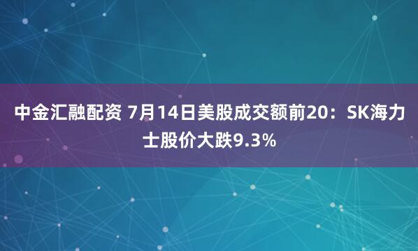 中金汇融配资 7月14日美股成交额前20：SK海力士股价大跌9.3%